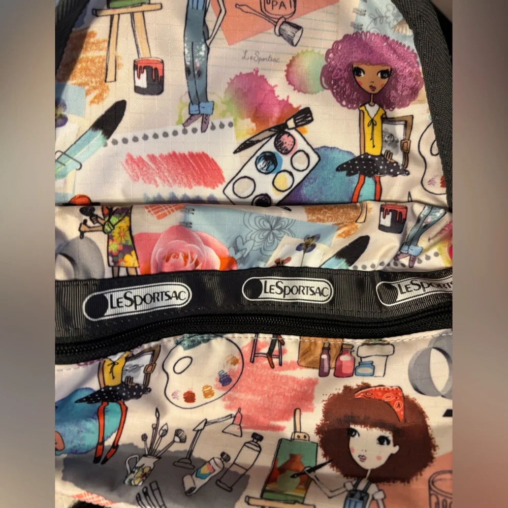 LeSportsac Purse/backpack  Cleo Art School Painting Adj Straps  NWOT